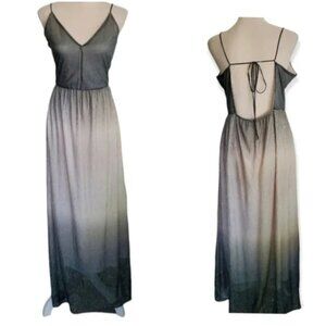 Le Lis Gray Sparkle Ombre Maxi Open-Back Dress